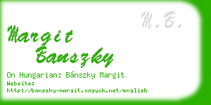 margit banszky business card